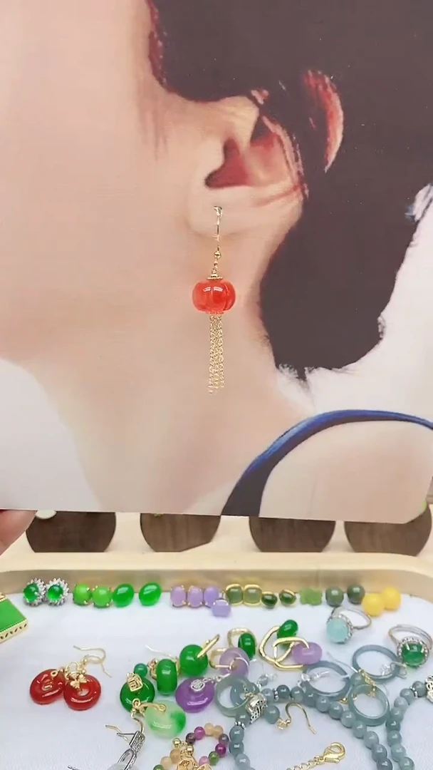 未镶嵌南红玛瑙耳饰215