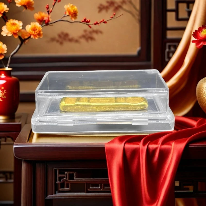 长条金色小黄鱼实心9999 大袁头 水晶礼品摆件G021