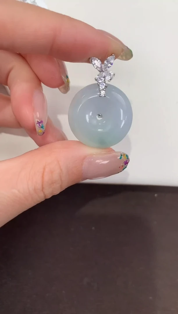 颈饰银S925镶嵌翡翠天然缅甸a货翡翠