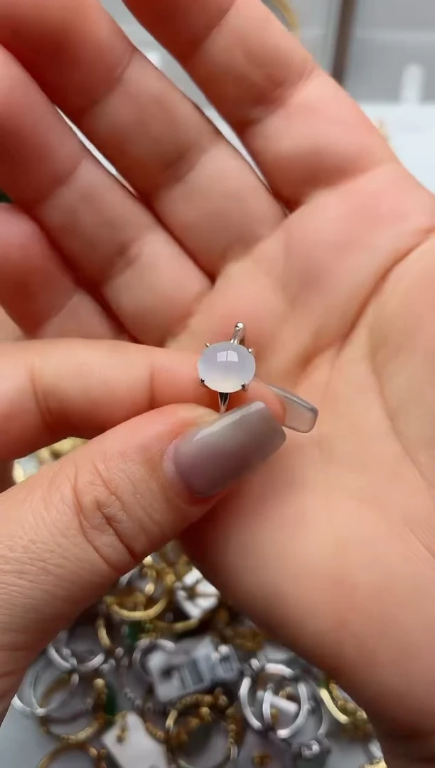 银S925镶嵌戒指翡翠.