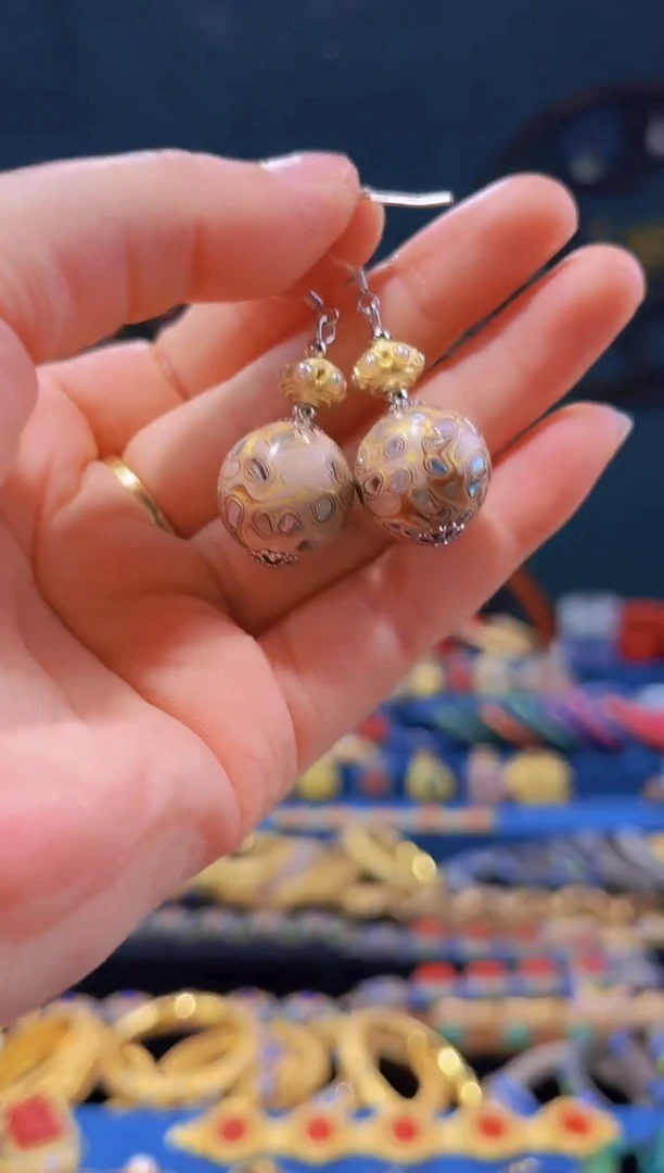 【闪购商品】非遗绝技 犀皮漆耳环 米