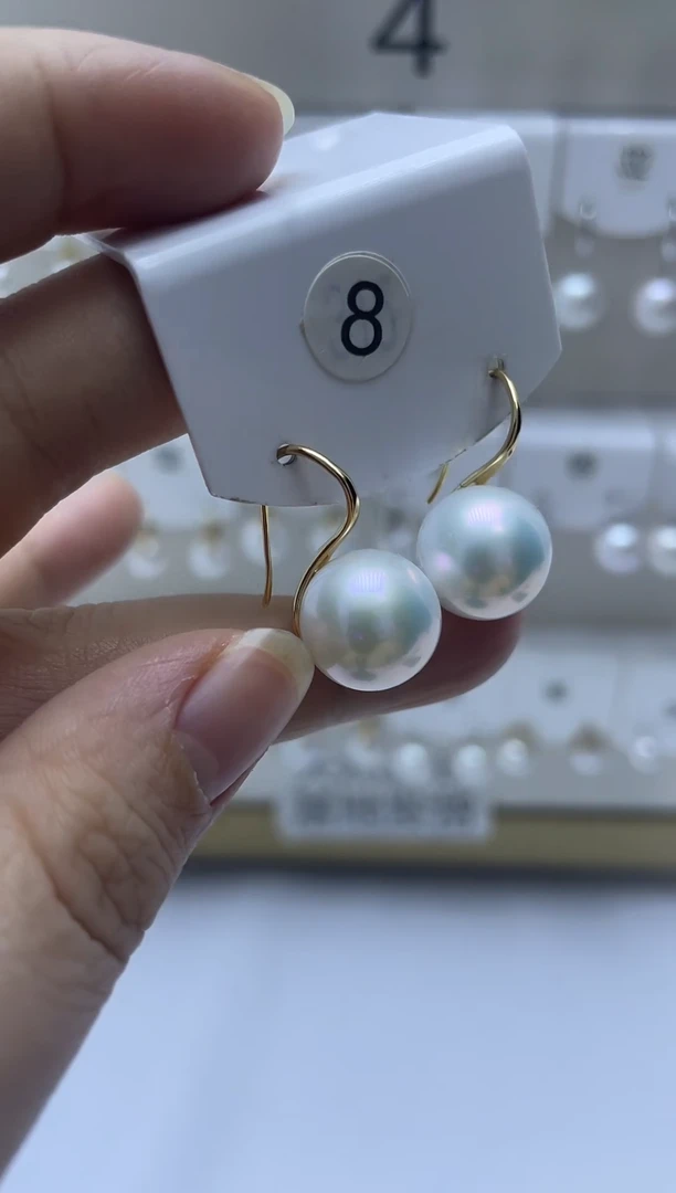 银S925镶嵌耳饰淡水珍珠8