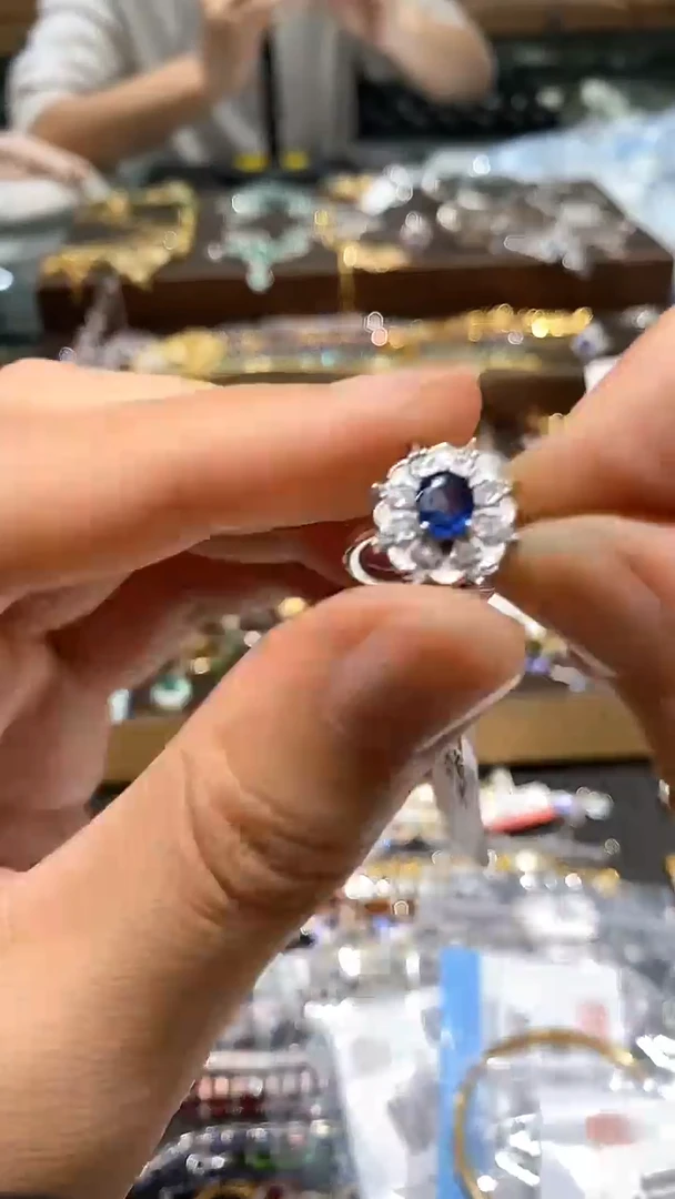 【闪购商品】蓝宝石戒指银S925镶嵌戒指