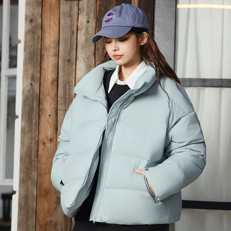 真维斯慵懒休闲小众洋气冬季新款保暖羽绒服立领防风外套女装LY