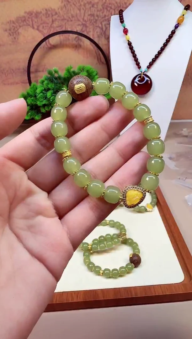 14K金镶嵌手链和田玉A790