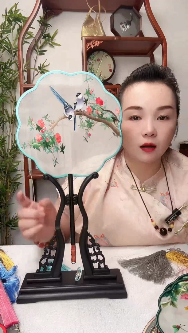 刺绣团扇-双面绣花