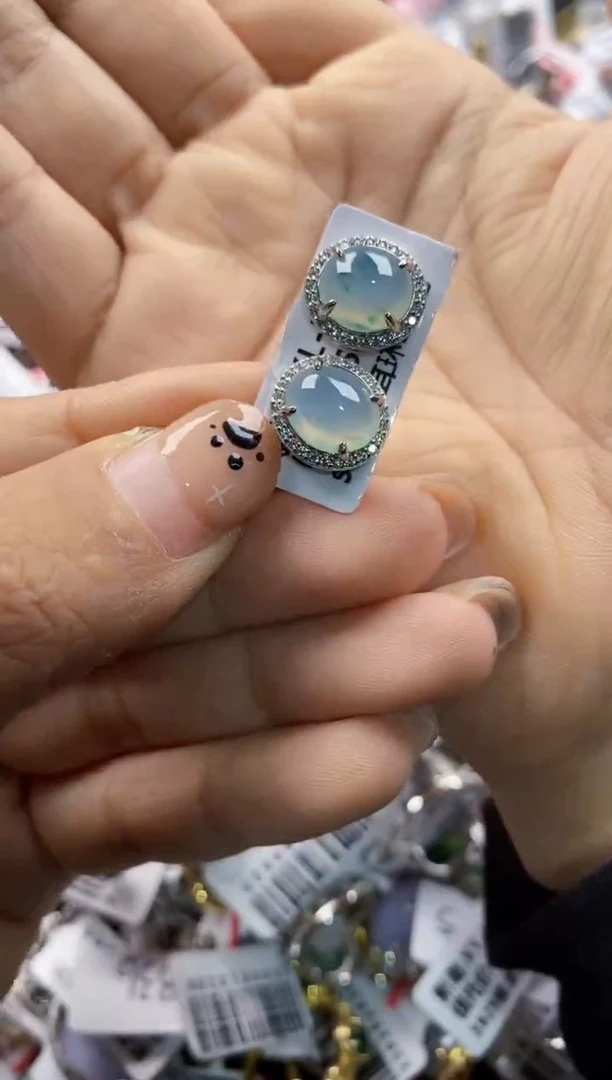 银S925镶嵌戒指翡翠444   3