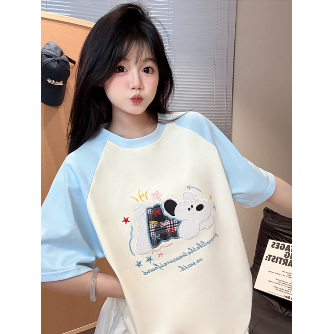 HandSeven原创【雪纳瑞】刺绣百搭t恤重磅凉感冰皮狗狗t恤可爱上衣