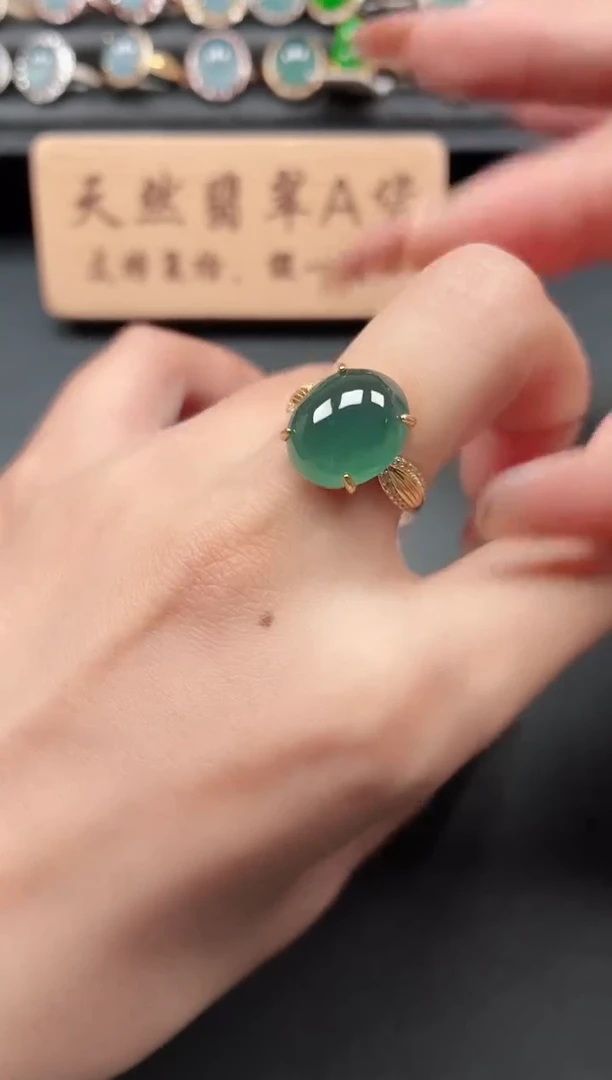 银S925镶嵌戒指翡翠111