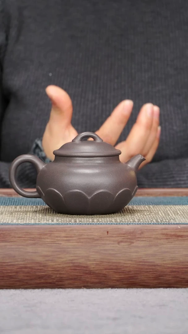 【闪购商品】紫砂茶壶天青泥 梵莲（微瑕）