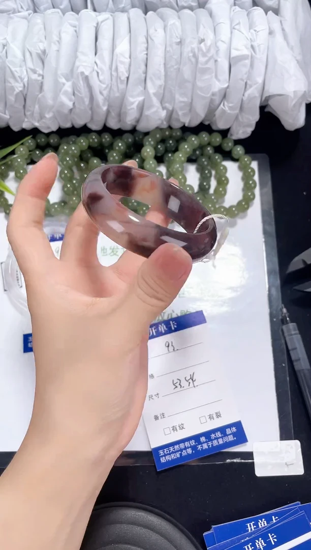 未镶嵌金丝玉石英质玉093 紫罗兰 53-54