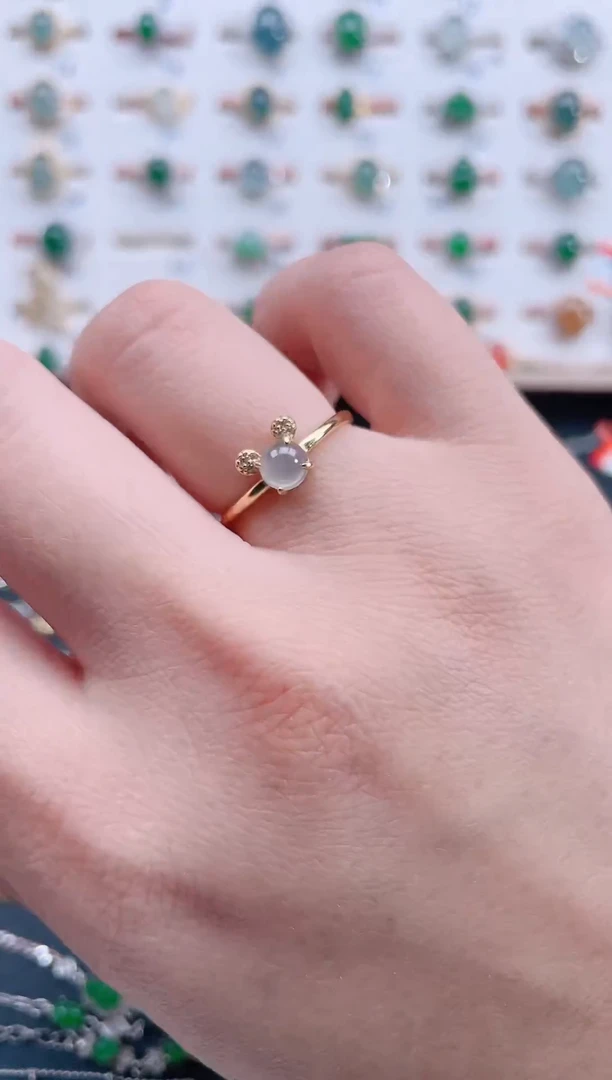 银S925镶嵌戒指翡翠天然翡翠