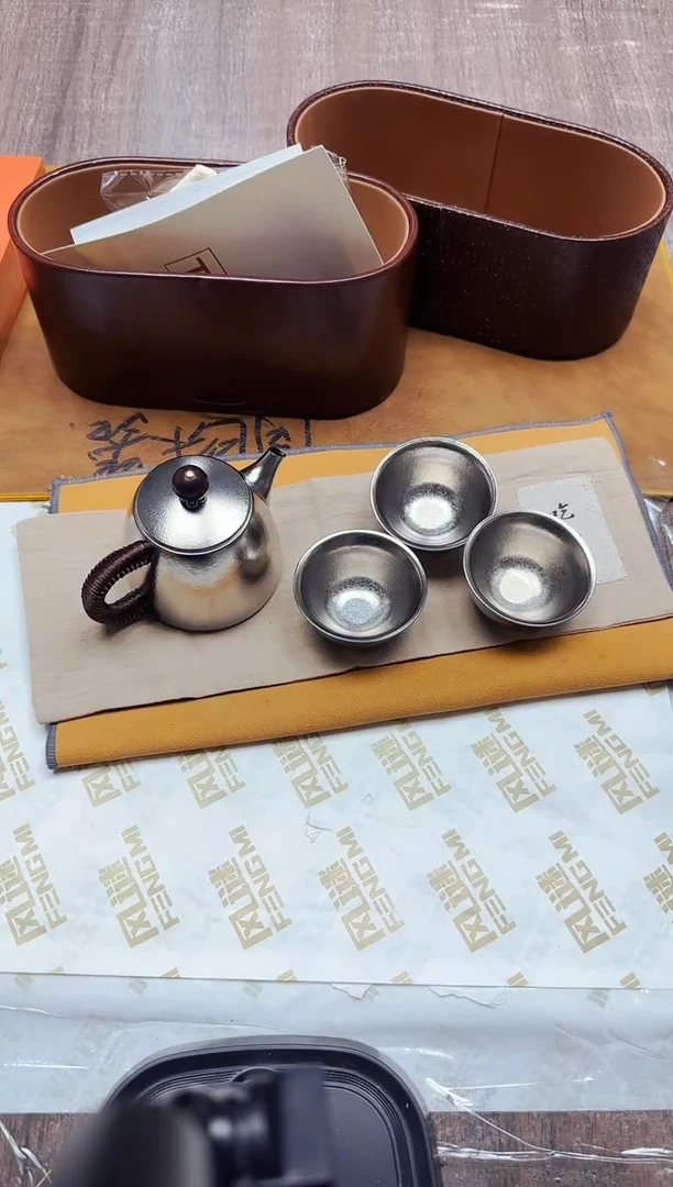 纯钛汉铎壶随行茶具一壶三杯