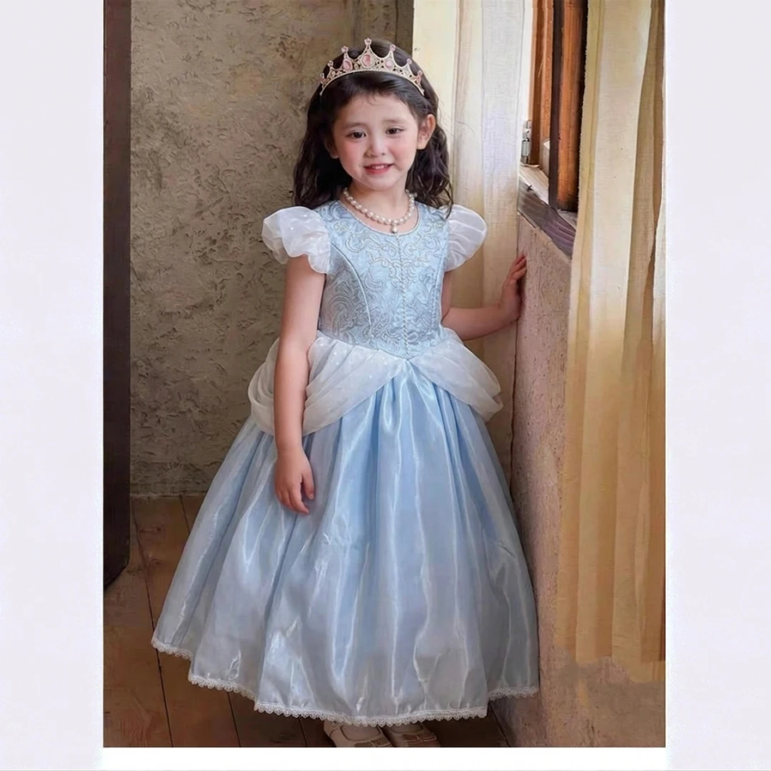 爱莎冰雪奇缘公主蓬蓬纱连衣裙女童生日礼服儿童灰姑娘