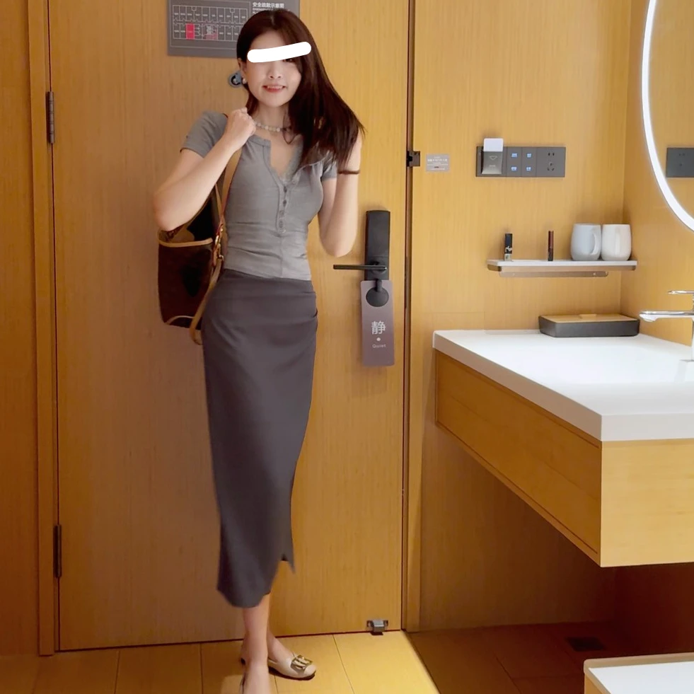 2025春夏新款修身显瘦短款上衣蕾丝边拼接穿搭短袖T恤洋气衣服女