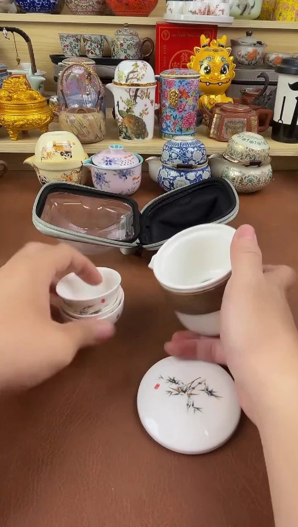 陶瓷茶具摆件旅行套组