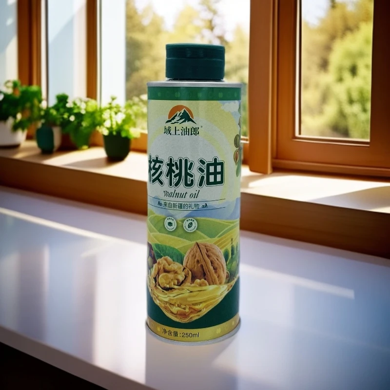 域上油郎新疆物理冷榨核桃油250ml核桃油婴幼儿食用热炒油凉拌油