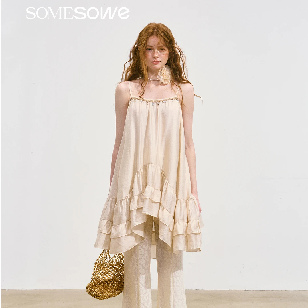 SOMESOWE【官方专属】度假风吊带荷叶上衣