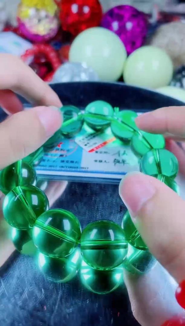 菱锰矿未镶嵌手串捷克陨晶手串卡18