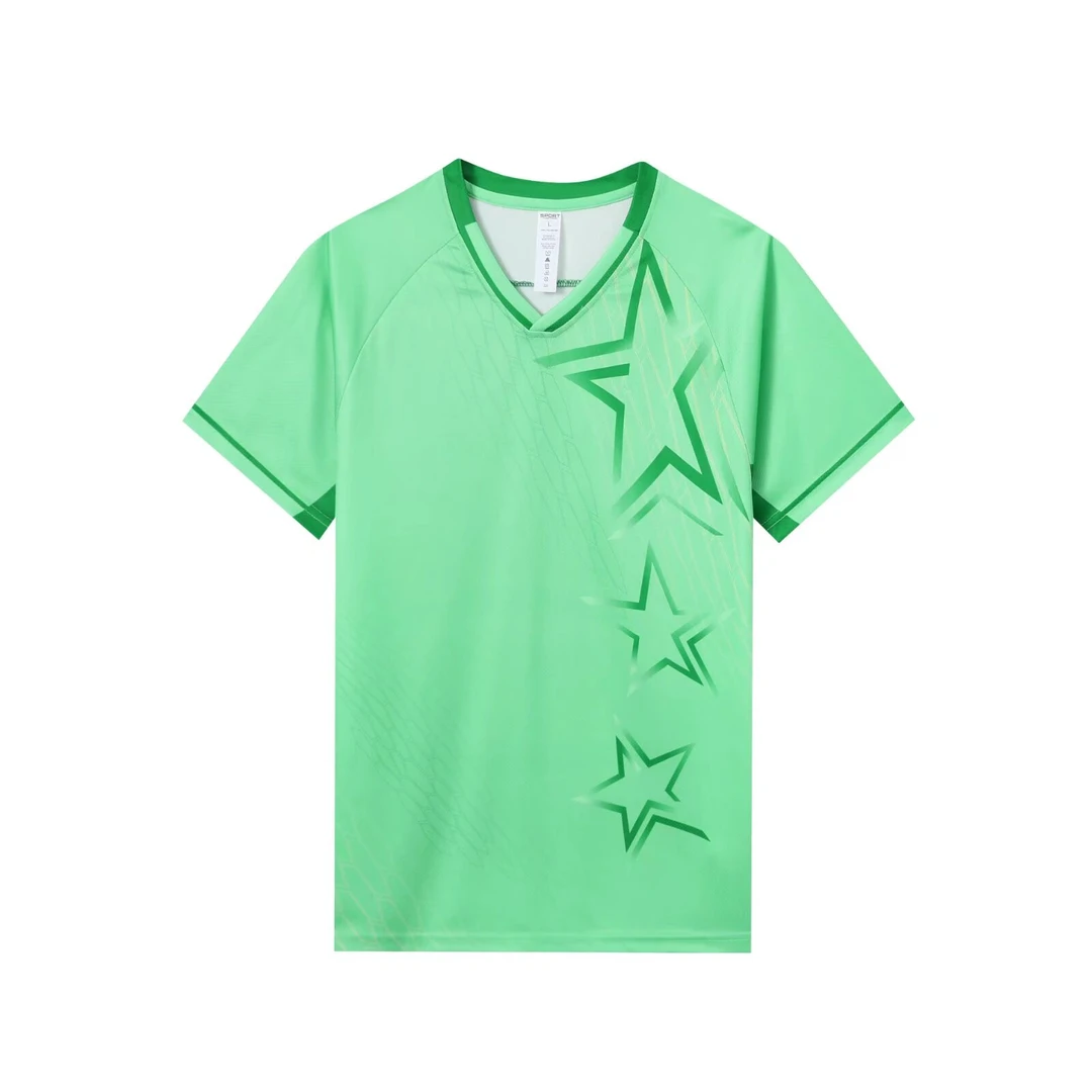 新款羽毛球服男女同款情侣速干透气春夏短袖比赛运动上衣圆领定制