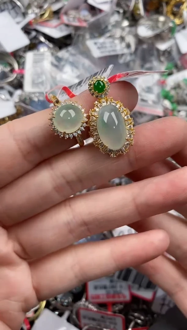 银S925镶嵌戒指翡翠777----1