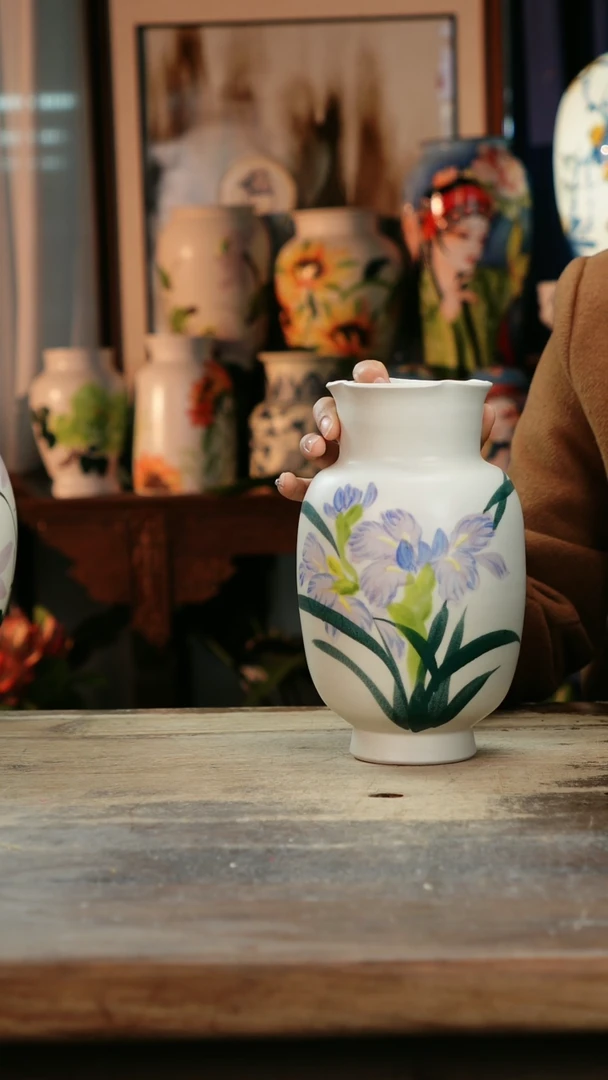 【闪购商品】瓷片景德镇纯手工釉下彩精品花瓶