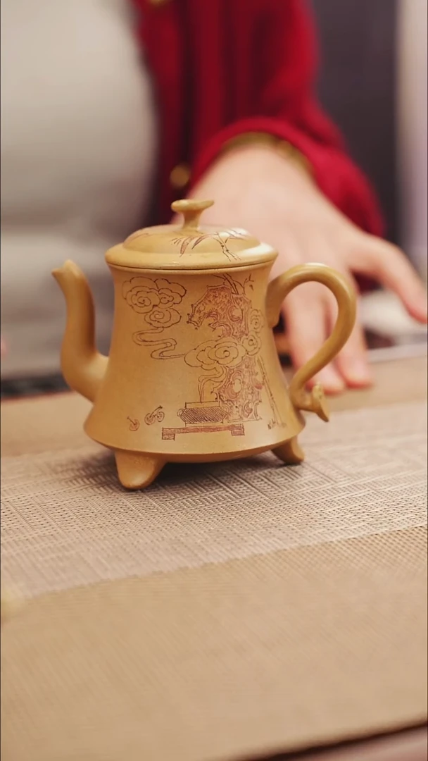 原矿黄金段如意紫砂壶42