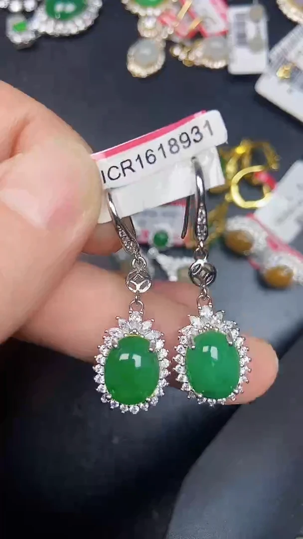 银S925镶嵌戒指翡翠3750