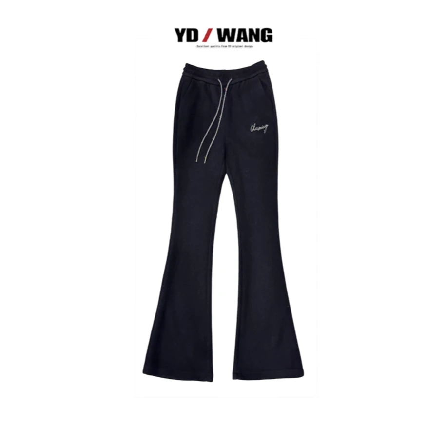 【YD精选】超模羊绒微喇裤 设计款时尚休闲小众款女士裤子外套