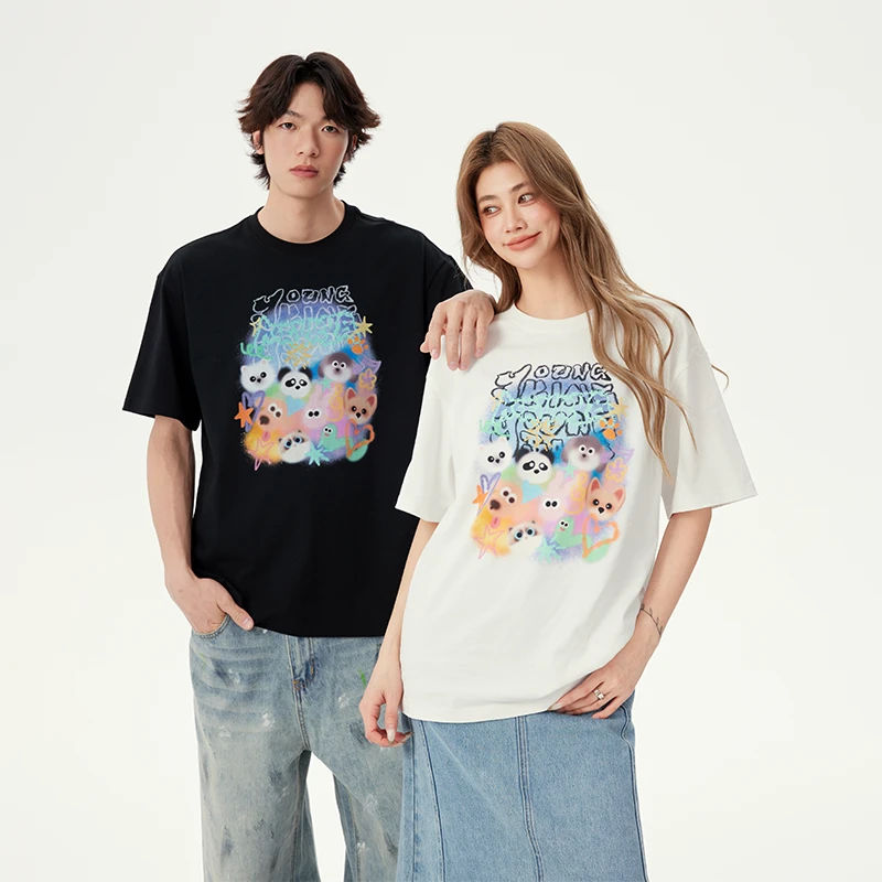 YKYB2025夏季萌宠系列ins百搭T恤时尚纯棉宽松小众Y52NDT022