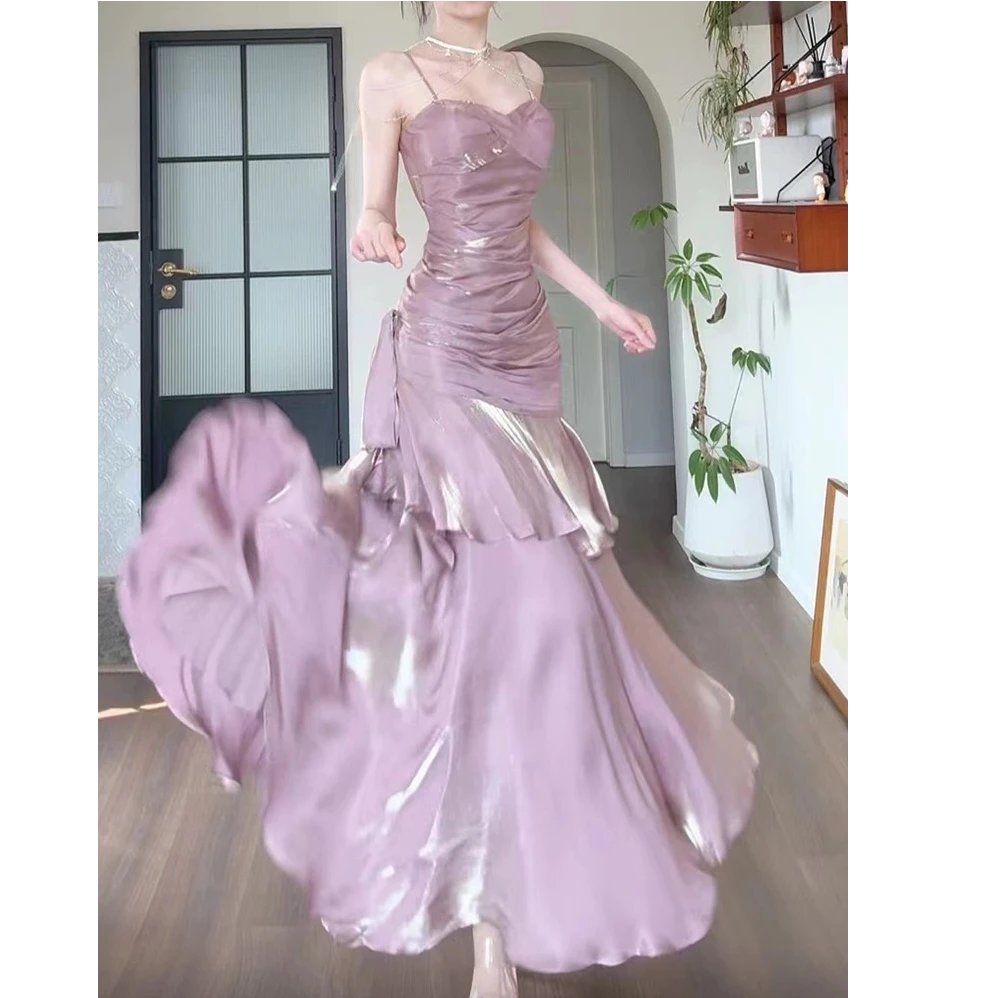 【C125经典】法式荷叶边吊带裙人鱼姬小众成人礼气质高端连衣裙