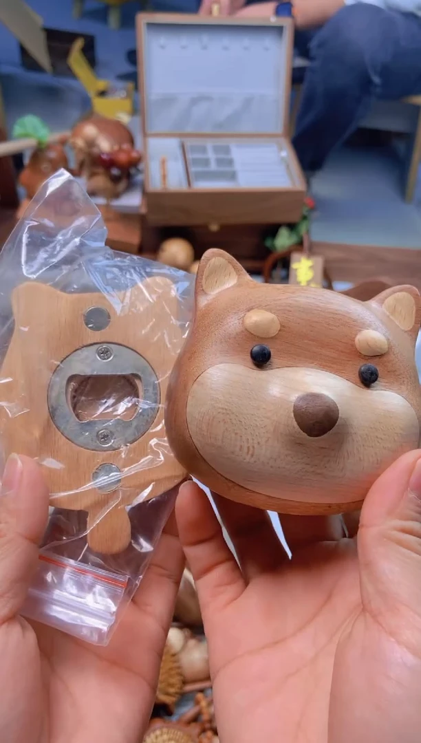 柴犬冰箱贴（只有头）+猫咪开瓶器