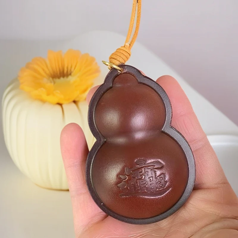『招財進寶』头层牛皮手工葫芦包包挂饰汽车挂饰