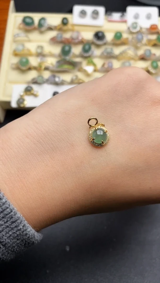 【闪购商品】翡翠戒指银S925镶嵌777777777+6