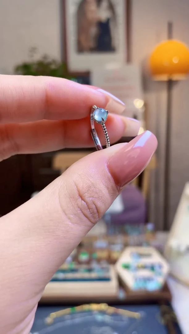 翡翠银S925镶嵌吊坠(不含链)戒指