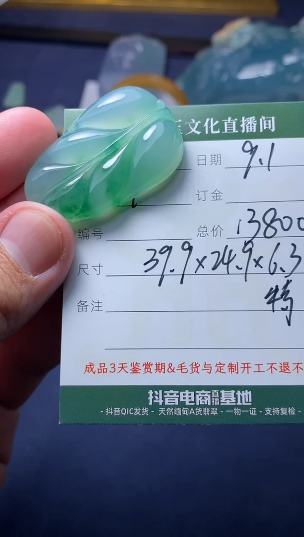 颈饰未镶嵌翡翠叶子