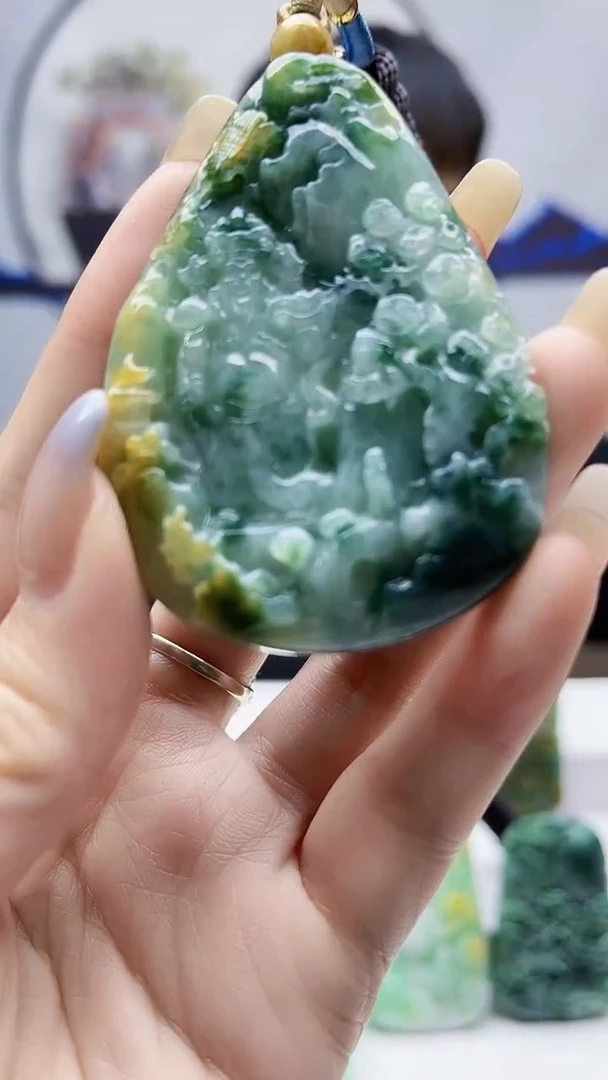 未镶嵌定制翡翠毛货挂件11