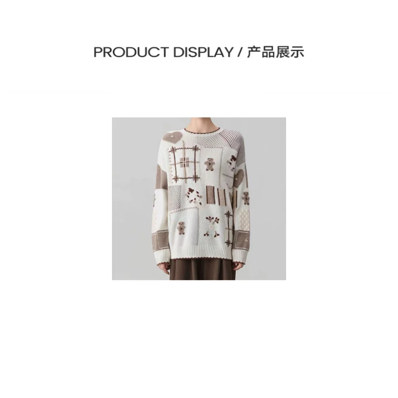 【手工小熊】秋冬新款高等级重磅高克重加厚软糯亲肤山羊绒针织衫