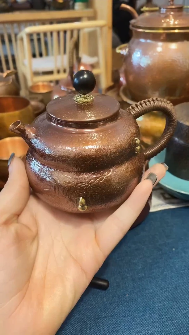 280CC葫芦泡茶壶枣红色