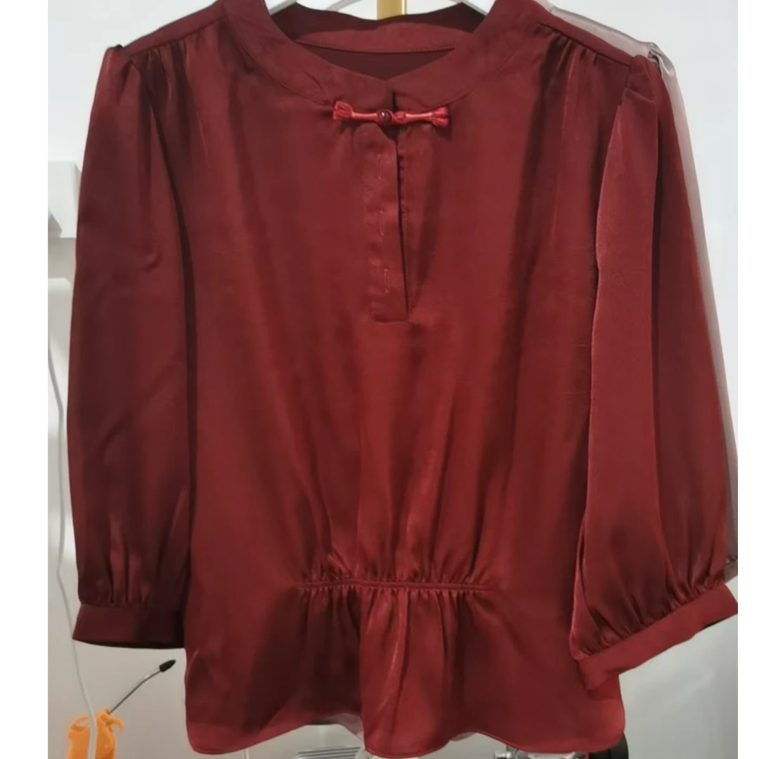 770中式显瘦薄款七分袖上衣