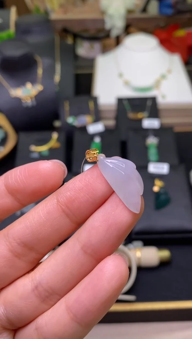 【闪购商品】翡翠颈饰18K金镶嵌净货18037