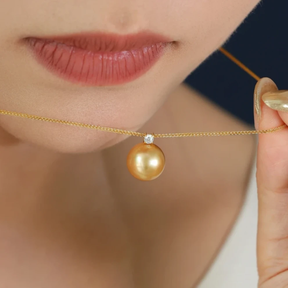 【南洋金珠】海水南洋时尚高贵金珍珠吊坠10-11mm（赠链）