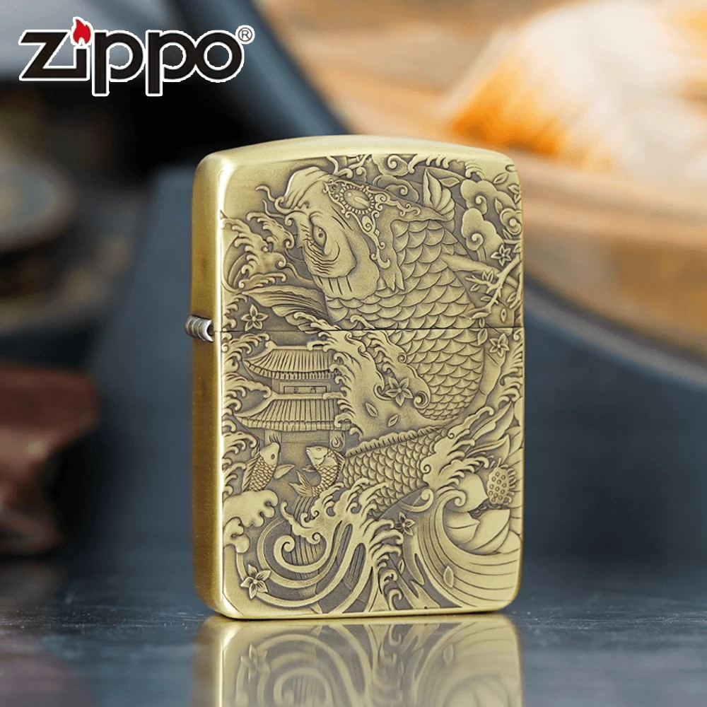 ZIPPO正品打火机/1941军机双面3D雕刻鱼跃龙门DY9913FD【阿明1