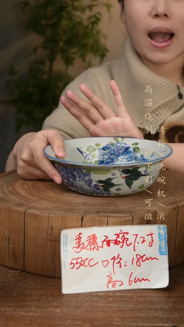 碗瓷景德镇手工手绘高温瓷釉下彩