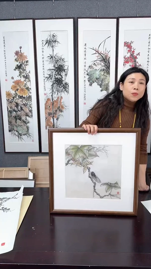 【闪购商品】国画一鸣惊人 实木装裱