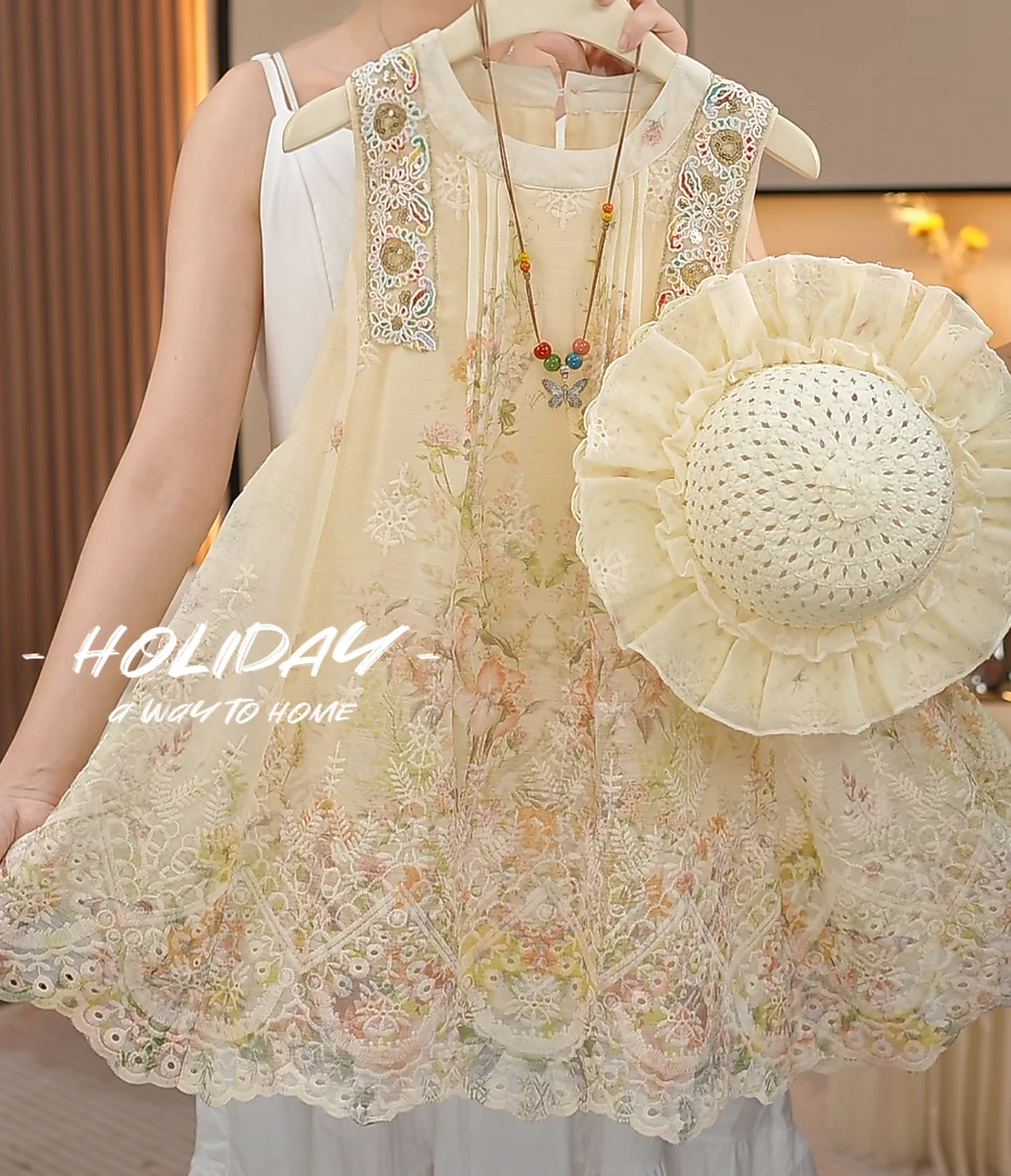 女童连衣裙2025新款洋气夏日度假风裙子