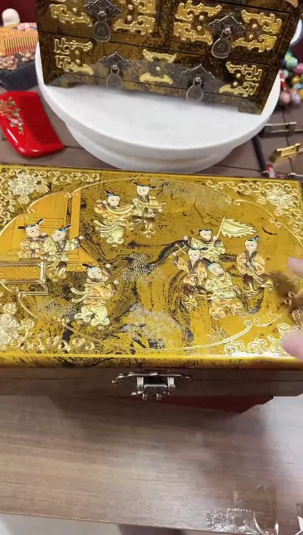 【闪购商品】28厘米双层大空间传统沥粉堆鼓百子图