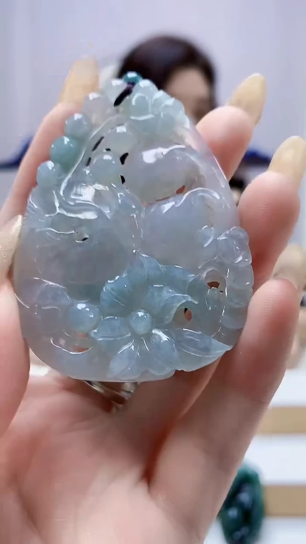 未镶嵌定制翡翠4829DD-毛货挂件27