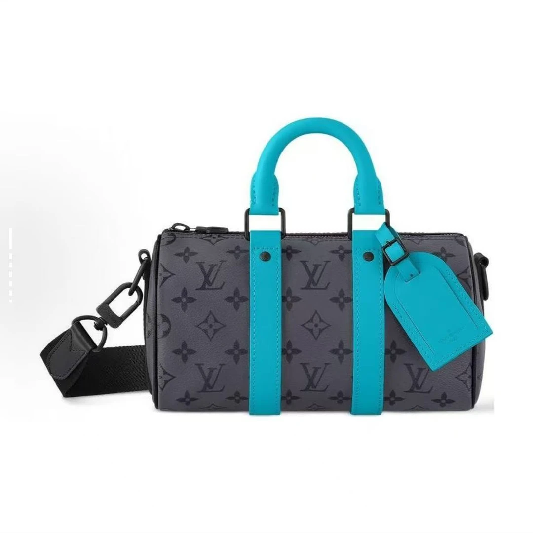 99新 LouisVuitton/路易威登 24新款keepall25 老花绿松石