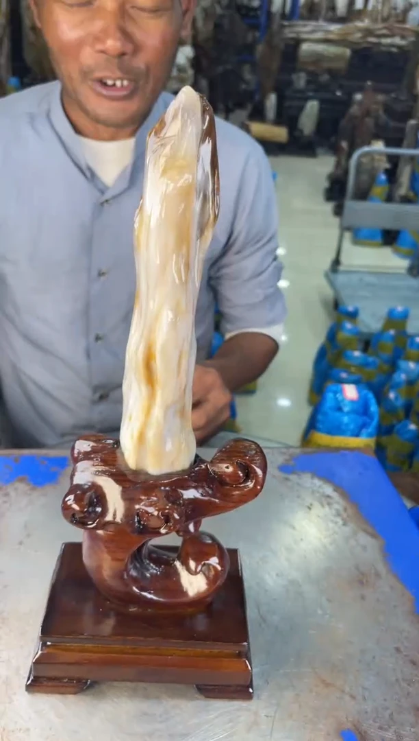 未镶嵌摆件硅化玉4